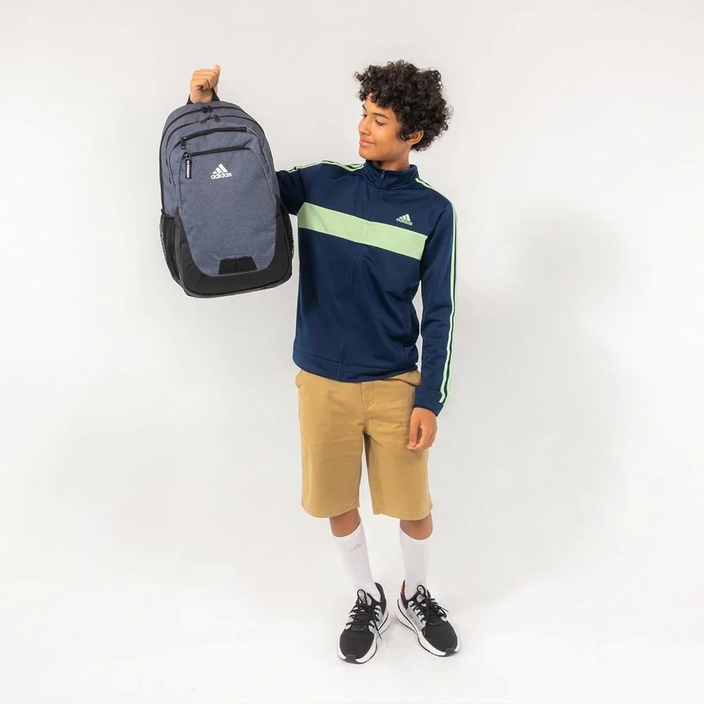 adidas Foundation Laptop Backpack Twill Onix Grey Black OSFA Brand New - Picture 6 of 7